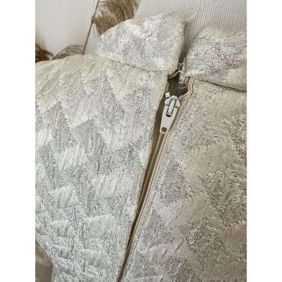 Vintage 60’s Nan Leslie Silver Metallic Quilted Mod Midi Dress - Picture 11 of 11